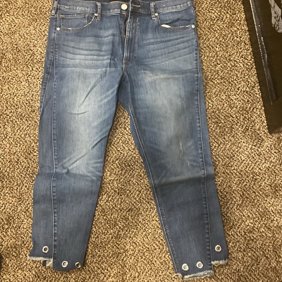 Express Blue Denim Jeans with Button Detail - Picture 2 of 4